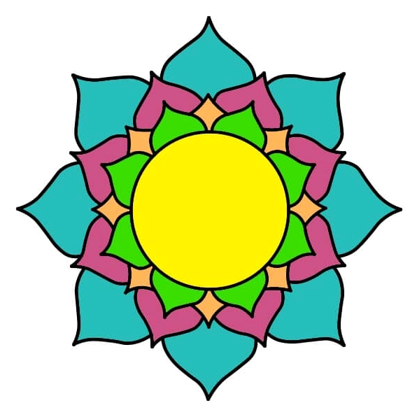 Trái tim kết hợp họa tiết Mandala