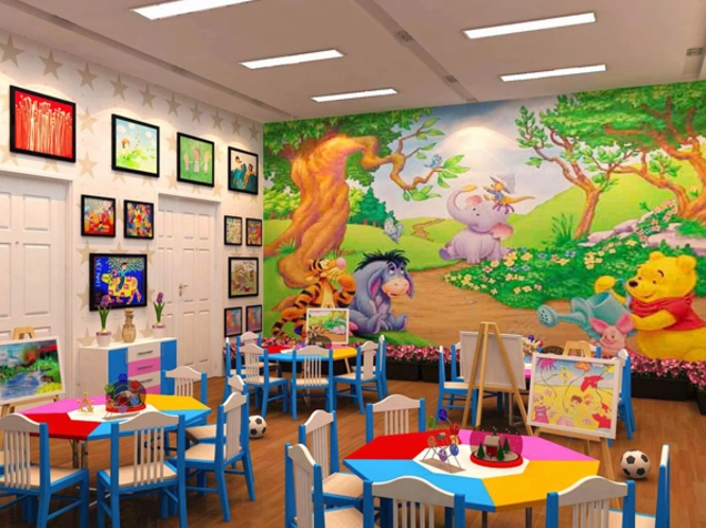 Trang trí lớp học mầm non độc đáo với nhiều màu sắc