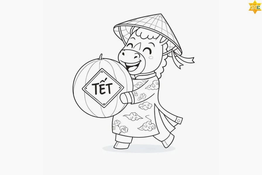 Tranh vẽ bánh chưng ngày Tết