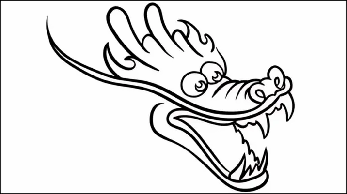 Tranh vẽ con rồng đơn giản ấn tượng