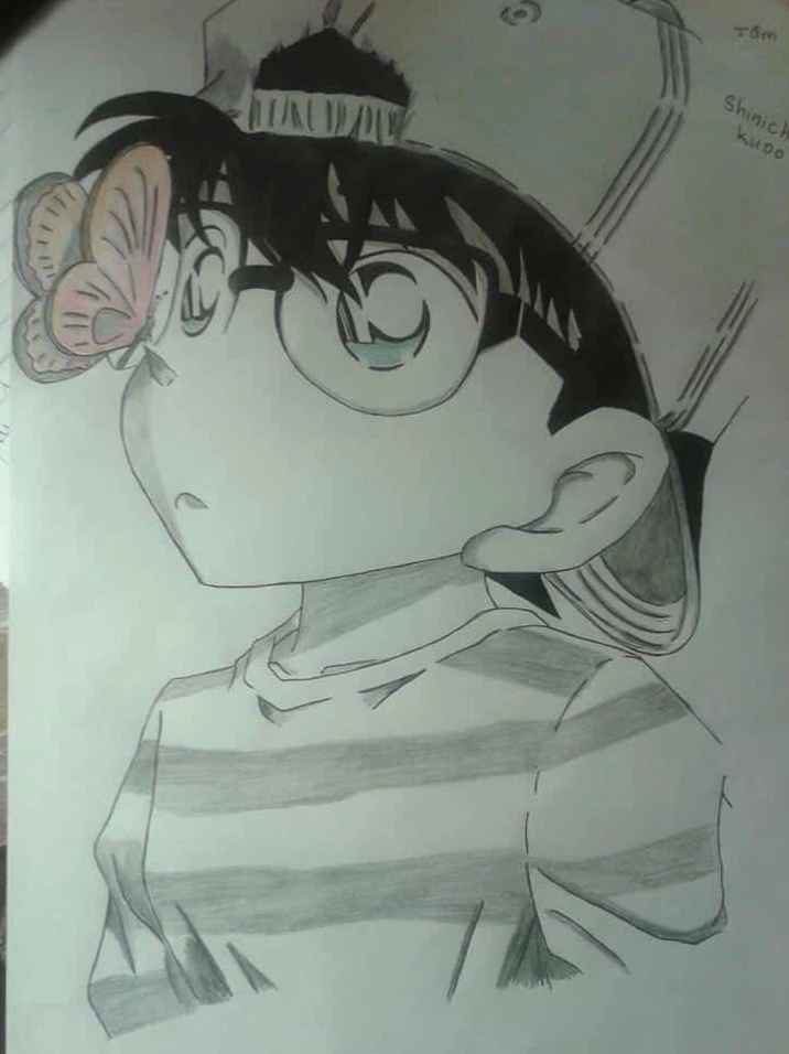 Tranh vẽ Conan phiên bản chibi cực dễ thương