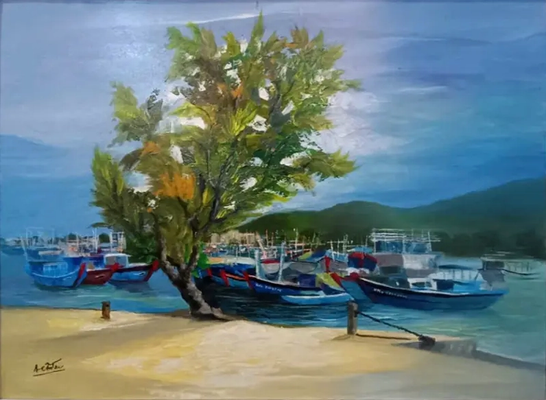 Tranh vẽ danh lam biển Đà Nẵng