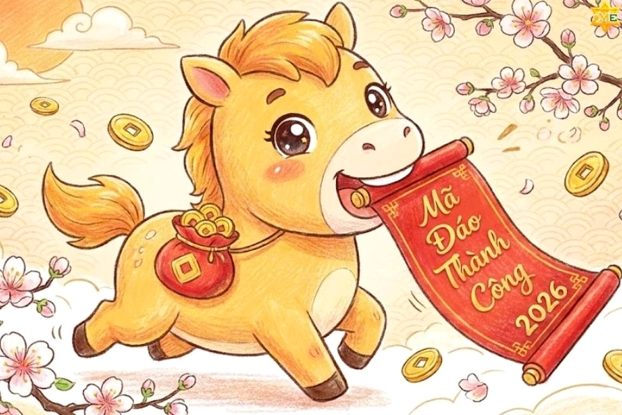 Tranh vẽ gia đình sum vầy đón Tết