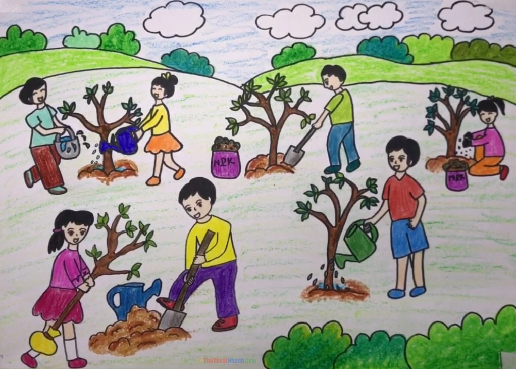 Tranh vẽ môi trường theo phong cách chibi
