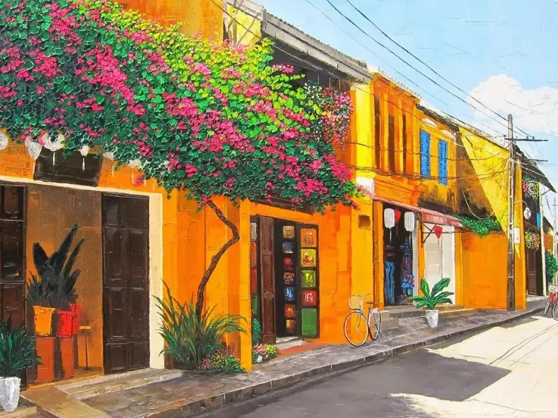 Tranh vẽ Phố cổ Hội An