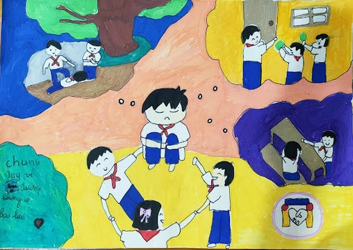 Tranh vẽ về bạo lực học đường