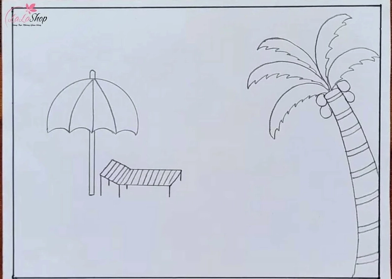 Vẽ cảnh biển mùa hè với các hoạt động vui chơi