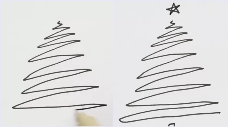 Vẽ cây thông Noel bằng đường zigzag