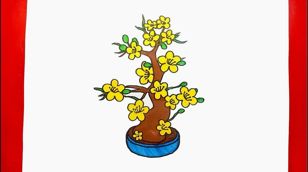 Vẽ chi tiết cành và lá cây mai