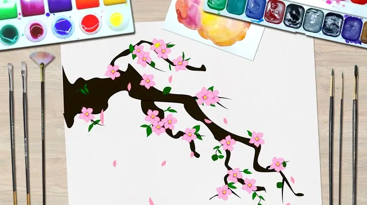 Vẽ chi tiết hoa đào