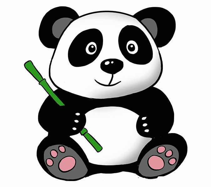 Vẽ chi tiết khuôn mặt gấu trúc