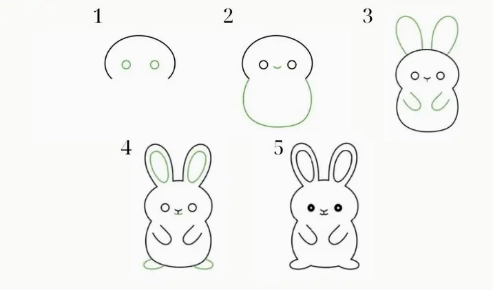 Vẽ chi tiết khuôn mặt và đuôi thỏ