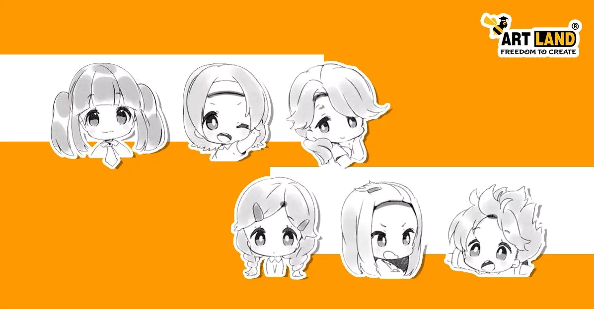 Vẽ chi tiết mái tóc chibi nữ