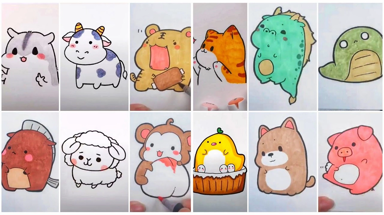 Vẽ hình 12 con giáp siêu cute năm 2021 | Bạn thuộc con giáp nào ...