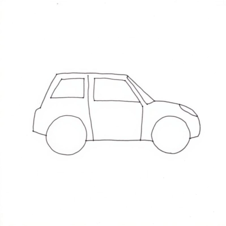 Vẽ hình dáng tổng thể của oto