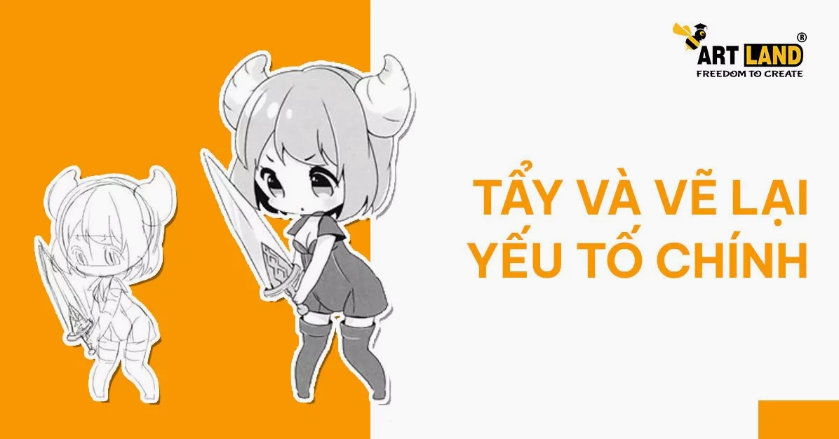 Vẽ lại tay và chỉnh sửa cho nhân vật chibi nữ
