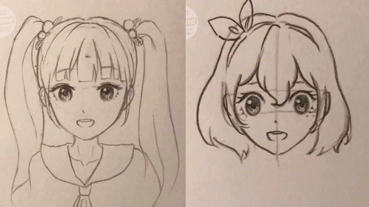Vẽ môi anime cười tươi tắn