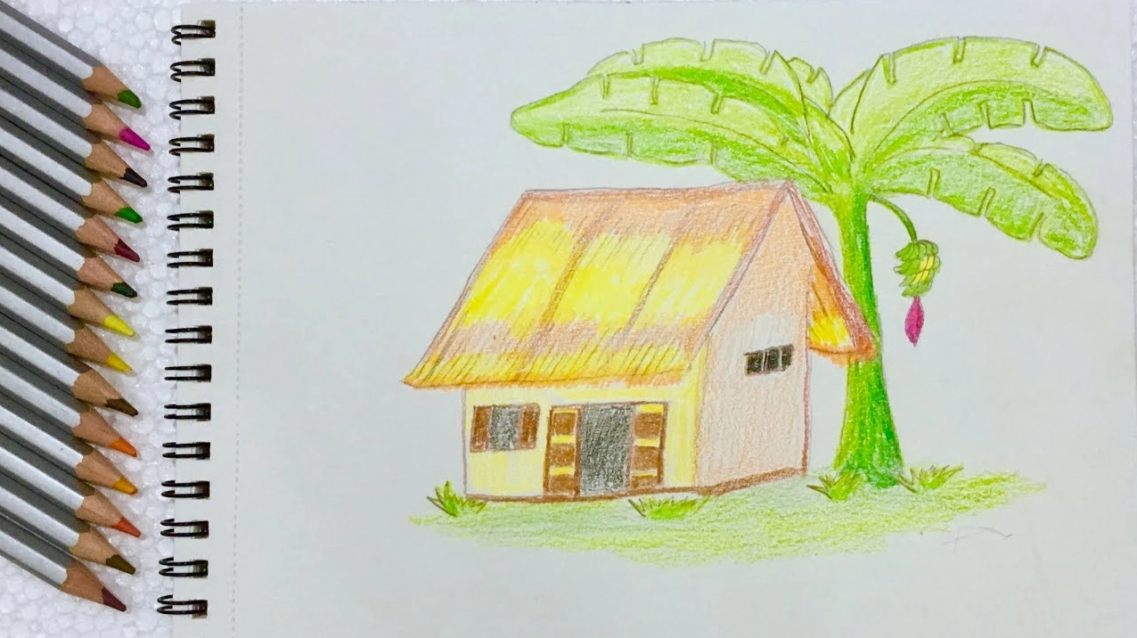 Vẽ ngôi nhà đơn giản, gợi ý cách tiếp cận các hình khối cơ bản