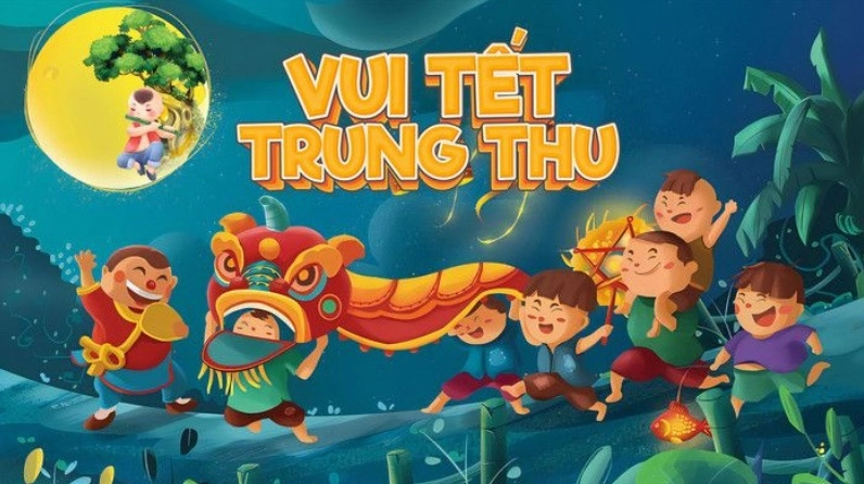Vẽ tranh múa Lân trong đêm Trung Thu