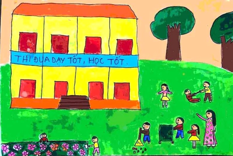 Vẽ tranh ngôi trường mơ ước dành cho học sinh