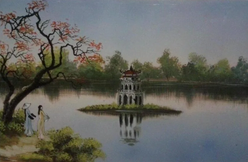 Vẽ tranh phong cảnh Hồ Gươm