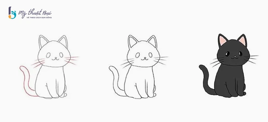 Ví dụ về cách đi nét và tô màu cho nhân vật Chibi
