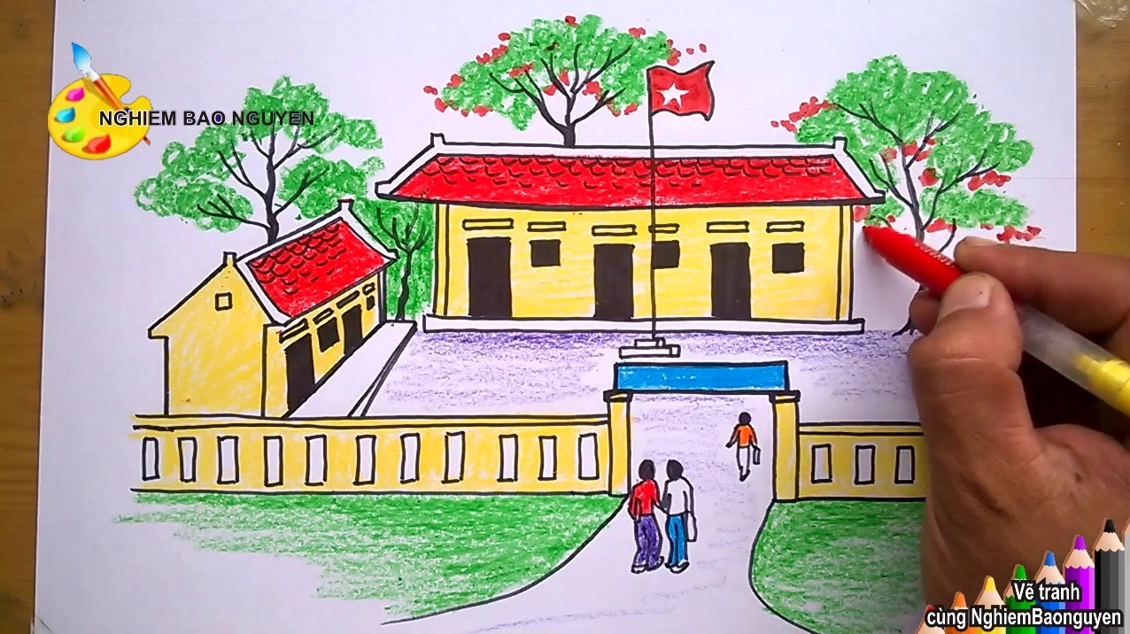 Xem tranh vẽ ngôi trường của người khác