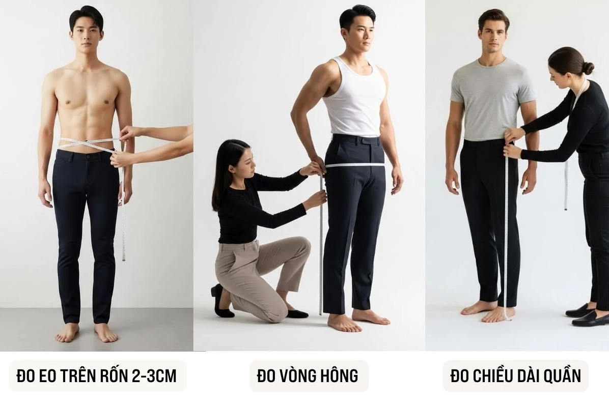 Cách đo eo hông và chiều dài quần