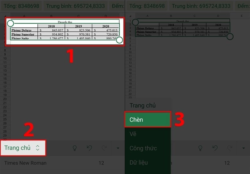 Cách tùy chỉnh biểu đồ Excel trên điện thoại