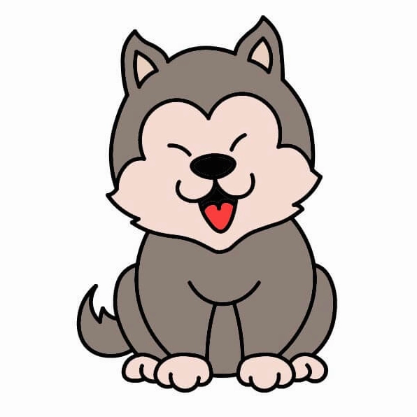 Cách vẽ chó Husky