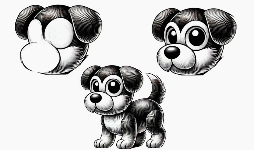 Cách vẽ con chó đẹp bằng bút chì