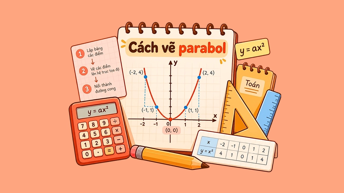 Cach ve parabol lop 10 cac buoc ve do thi y ax bx c chi tiet