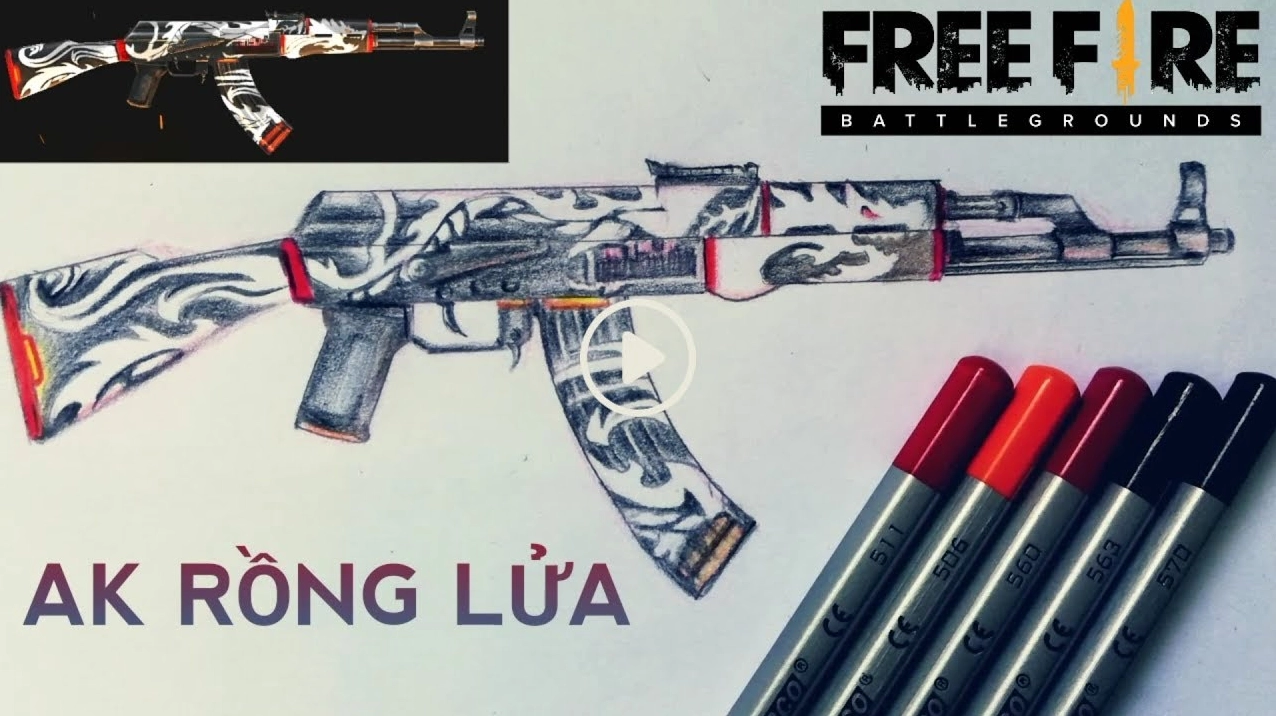 Cách vẽ súng AK Rồng Lửa chi tiết và dễ dàng – Hướng dẫn vẽ đẹp, hấp dẫn
