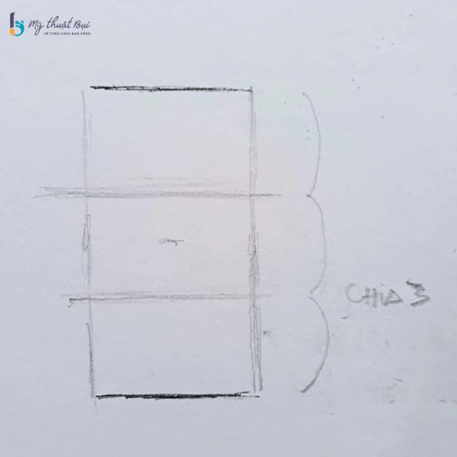 Chia chiều cao mũi thành 3 phần bằng nhau