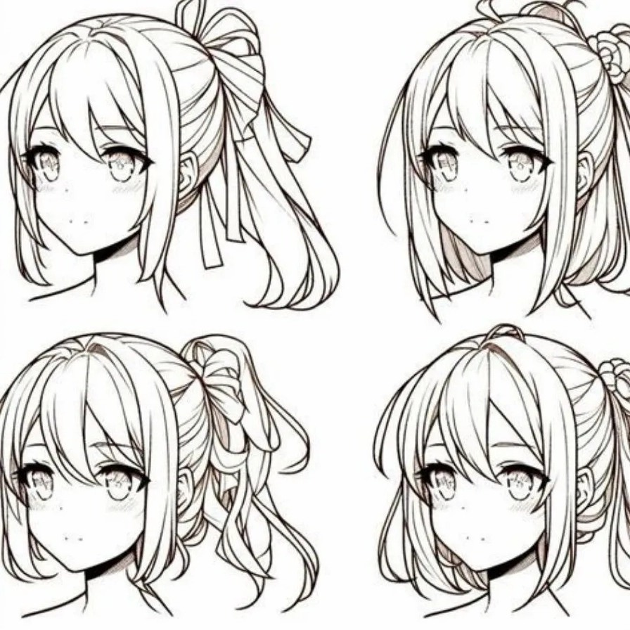 Đổ bóng để tạo khối cho mái tóc anime