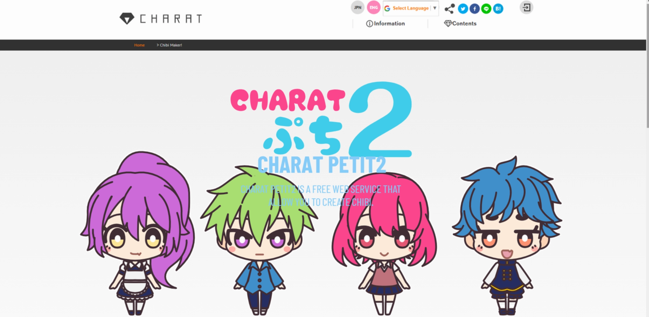 Giao diện Charat tạo hình chibi