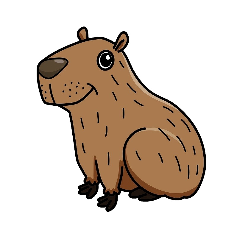 Hình vẽ Capybara cơ bản với các nét phác thảo