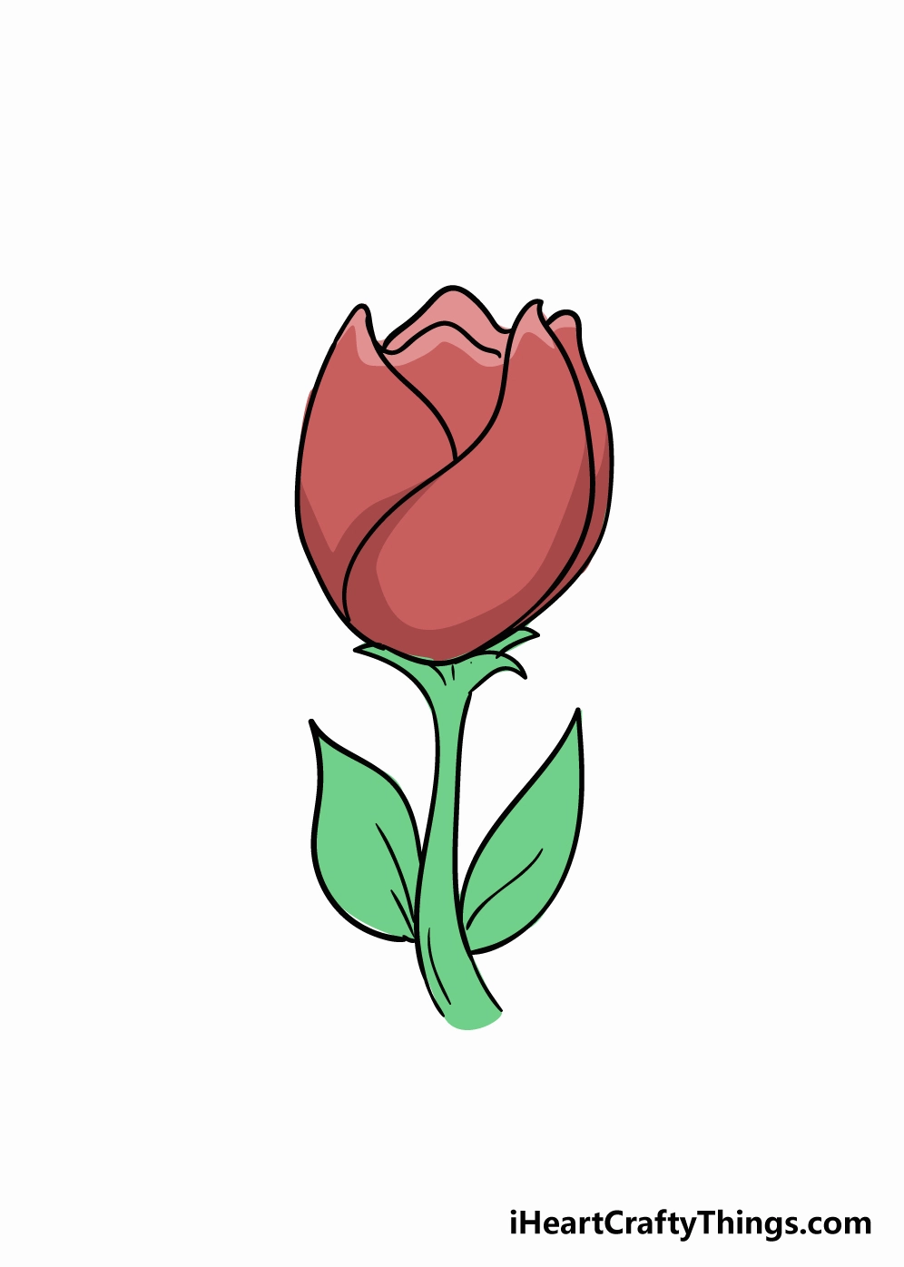 Hoàn thành bức vẽ hoa tulip bằng chì