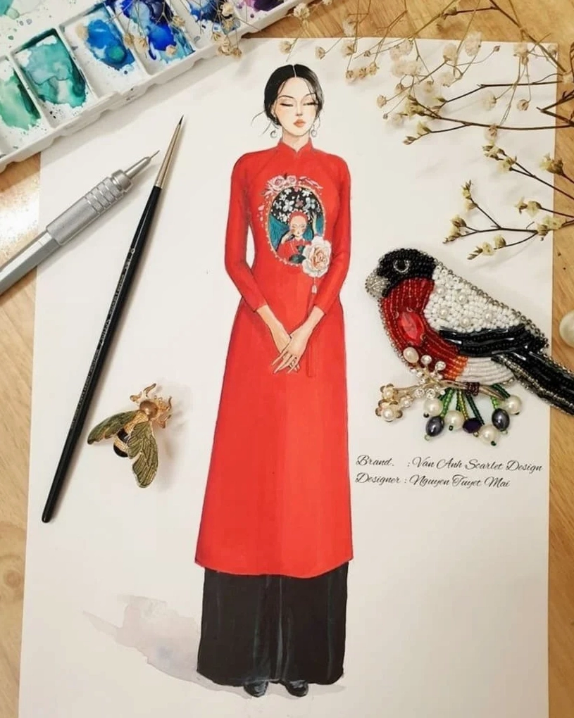 Hướng dẫn vẽ áo dài đơn giản