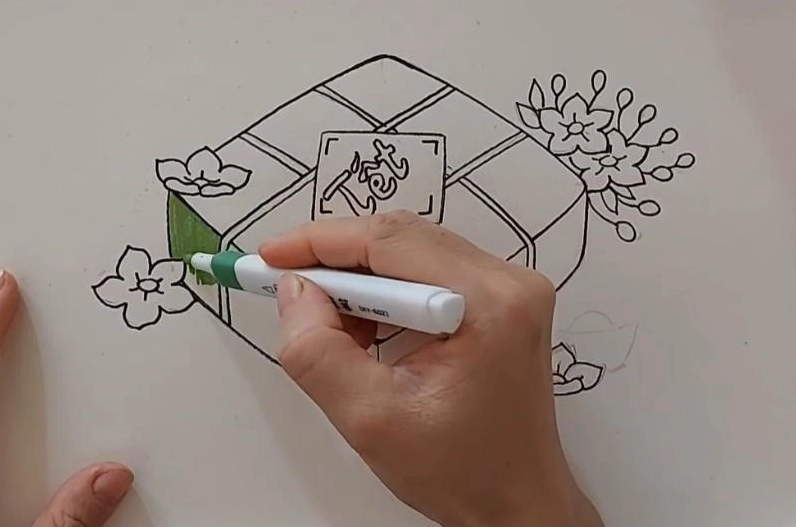 Hướng dẫn vẽ bánh chưng đậm nét quê