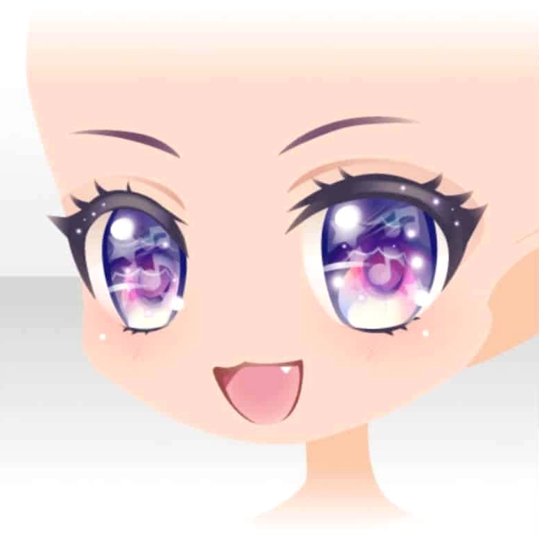 Mắt Chibi nữ vui vẻ và dễ thương