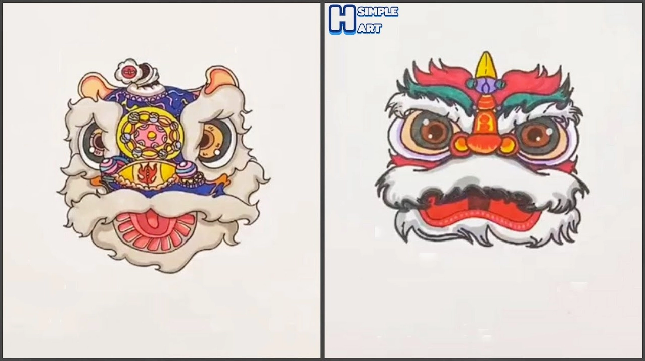 Những lưu ý khi vẽ đầu lân sư rồng