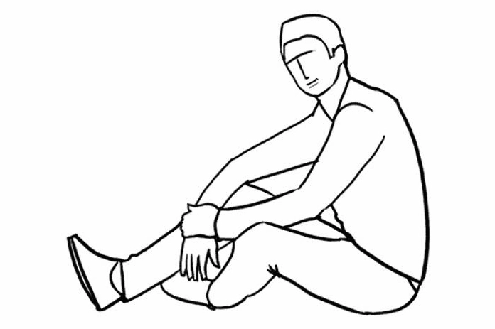Phác thảo các khối hình học cơ bản của dáng người ngồi