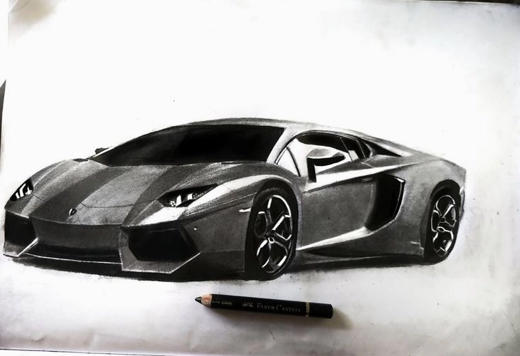 Phác thảo tổng thể hình dáng xe Lamborghini
