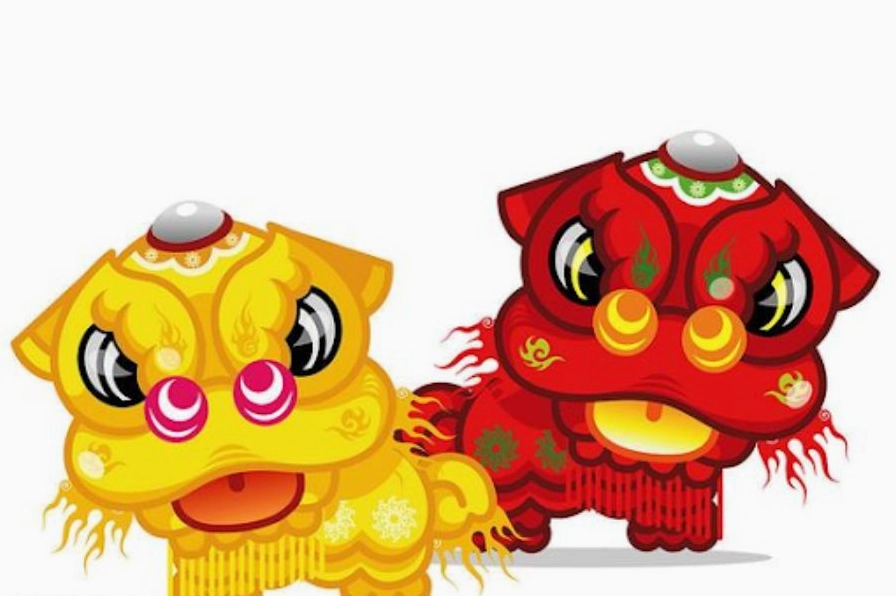 Sự kết hợp màu sắc vui tươi cho lân