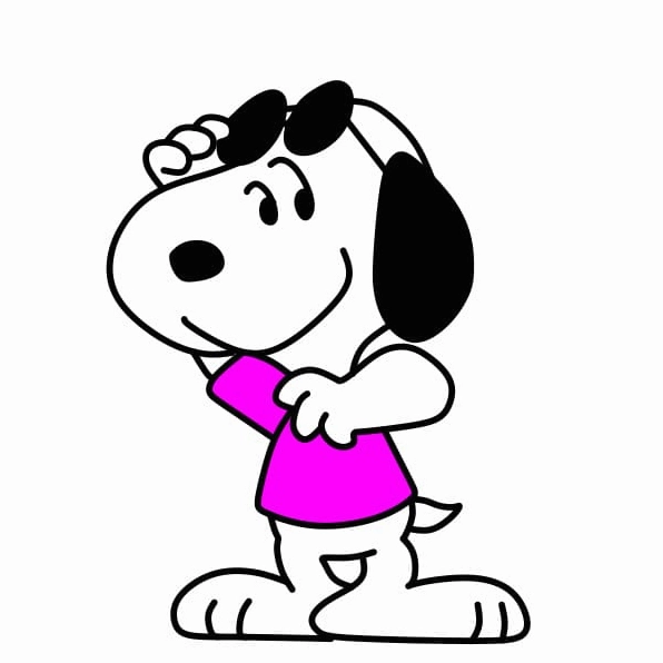 Thêm mắt, miệng và chi tiết phụ cho Snoopy