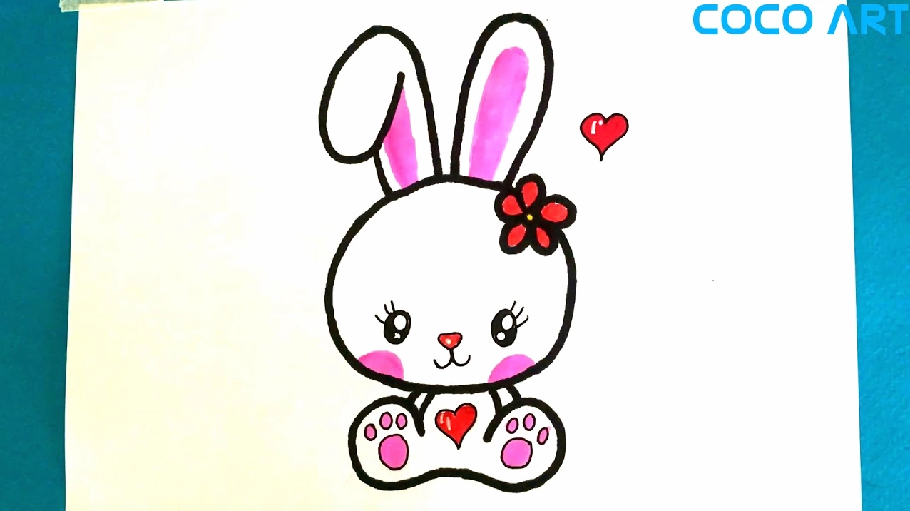 Tô màu cho thỏ cute và thêm phụ kiện