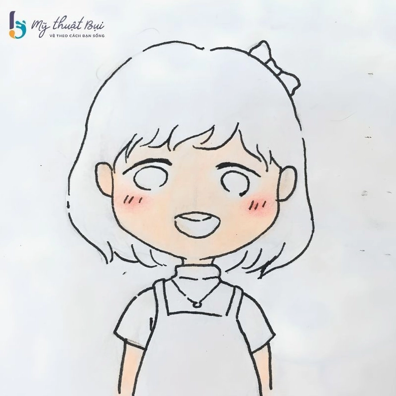 Tô màu da và má hồng cho tranh vẽ chibi nữ