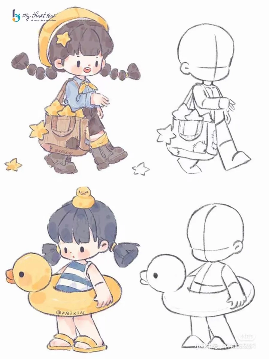 Ví dụ về cách vẽ chibi